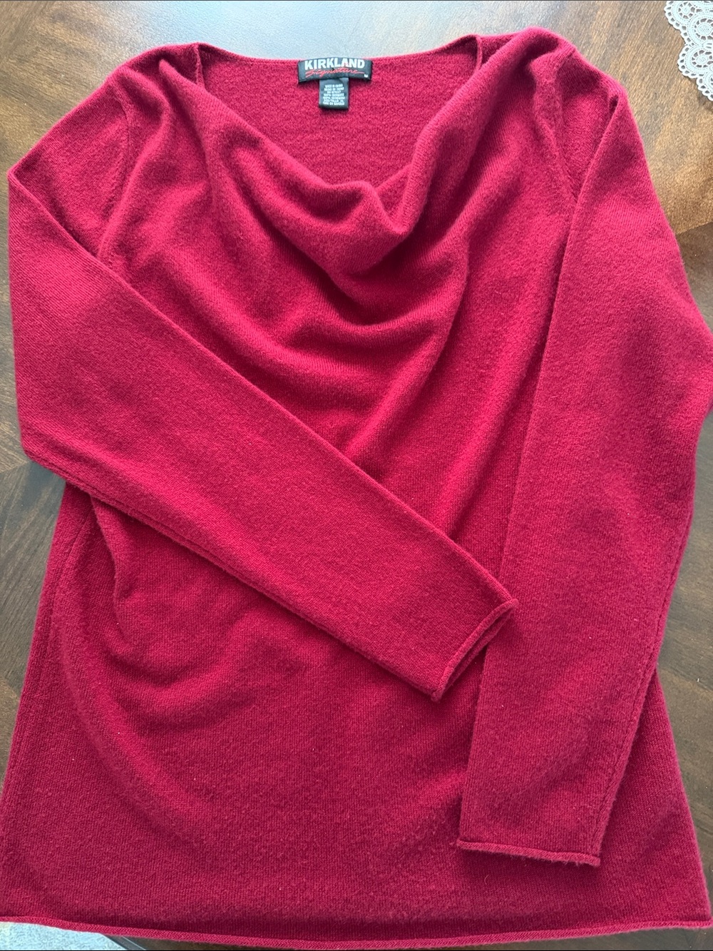 Kirkland Signature Women's  100% Cashmere Cowl Neck Sweater